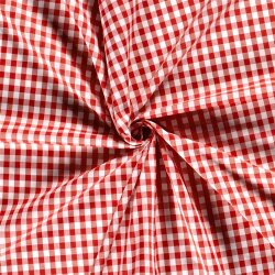 Baumwollpopeline garngefärbt Vichy Karo 10mm - rot
