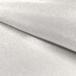 Polyesterjersey Glitzer Uni - silber