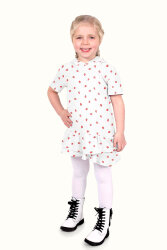 Musselin kleine Erdbeeren - weiß