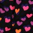 Baumwolljersey Neon Herzen - schwarz