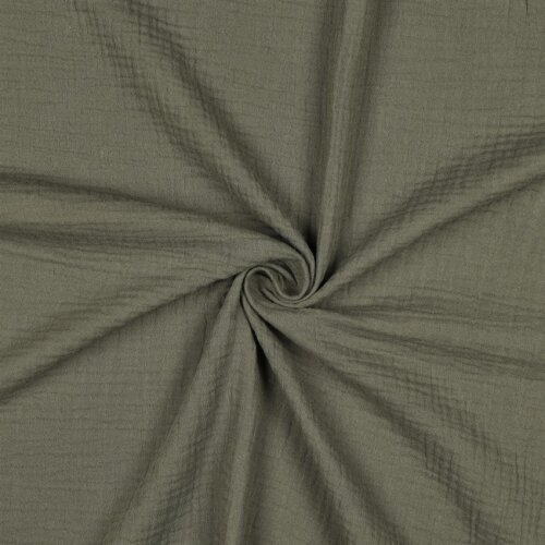 Musselin Uni *Vera*  - dunkelmoosgrün