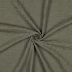 Musselin Uni *Vera*  - dunkelmoosgrün