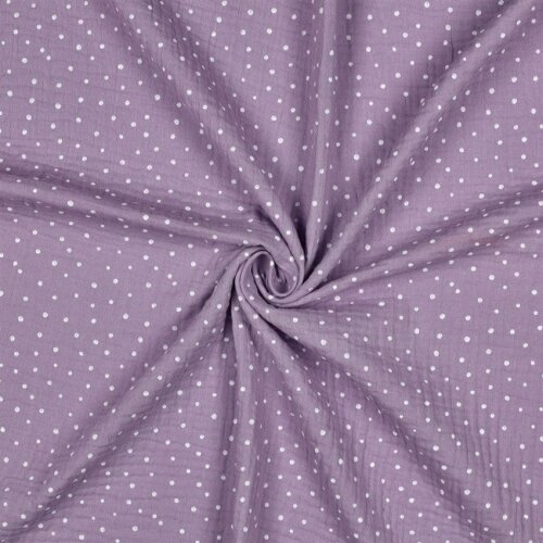 Musselin kleine Punkte - altmauve