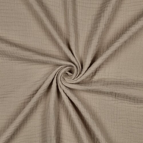 Dreilagiger Baumwoll Musselin Bio~Organic - sandbraun