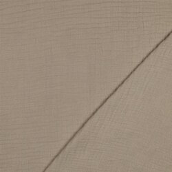 Dreilagiger Baumwoll Musselin Bio~Organic - sandbraun