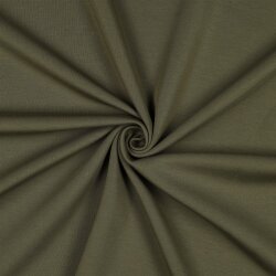 Baumwolljersey Interlock - dunkeloliv
