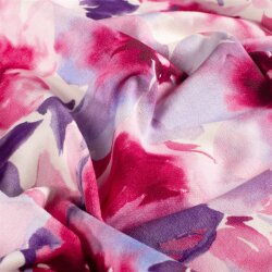 French Terry Digital schöne Blüten - fuchsia
