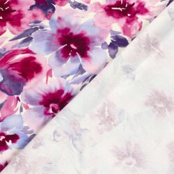 French Terry Digital schöne Blüten - fuchsia