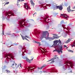 French Terry Digital schöne Blüten - fuchsia