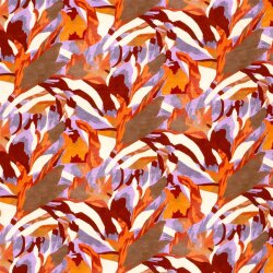 French Terry Digital Blumenmuster - orange
