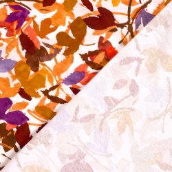 French Terry Digital Blätterkunst - orange