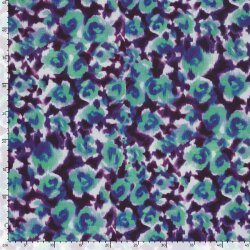 French Terry Digital Leotupfen - violett/türkis