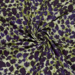 French Terry Digital lila Tupfen - frühlingsgrün