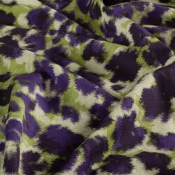 French Terry Digital lila Tupfen - frühlingsgrün