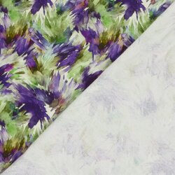 French Terry Digital abstrakte Striche - frühlingsgrün