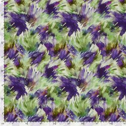 French Terry Digital abstrakte Striche - frühlingsgrün