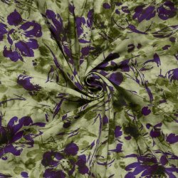 French Terry Digital Blumendruck - grün