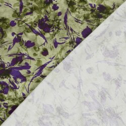 French Terry Digital Blumendruck - grün