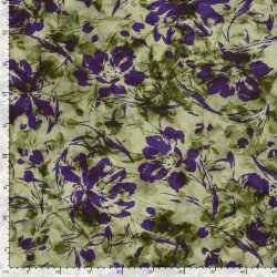 French Terry Digital Blumendruck - grün