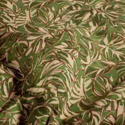 French Terry Digital Blätter - oliv