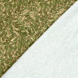 French Terry Digital Blätter - oliv