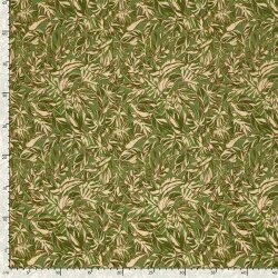 French Terry Digital Blätter - oliv