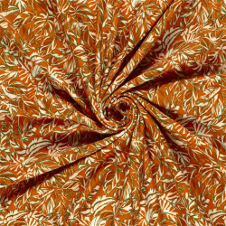 French Terry Digital Blätter - orange