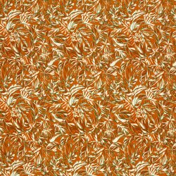 French Terry Digital Blätter - orange