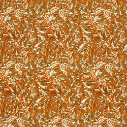 French Terry Digital Blätter - orange