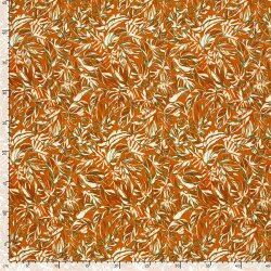 French Terry Digital Blätter - orange