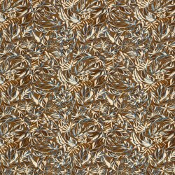 French Terry Digital Blätter - braun