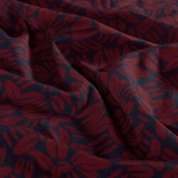 French Terry Digital Abstrakt - dunkelblau/rot