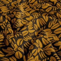 French Terry Digital Abstrakt - schwarz/senf