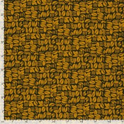 French Terry Digital Abstrakt - schwarz/senf