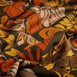 French Terry Digital Retro Kunst - taupe