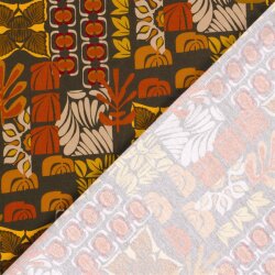 French Terry Digital Retro Kunst - taupe