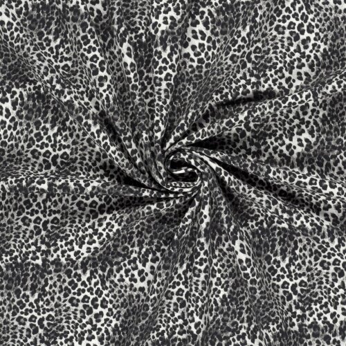 French Terry Digital Leotupfen - creme