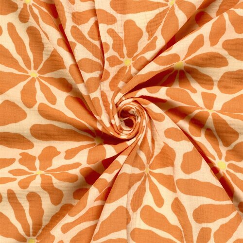 Musselin Blumenprint - lachs