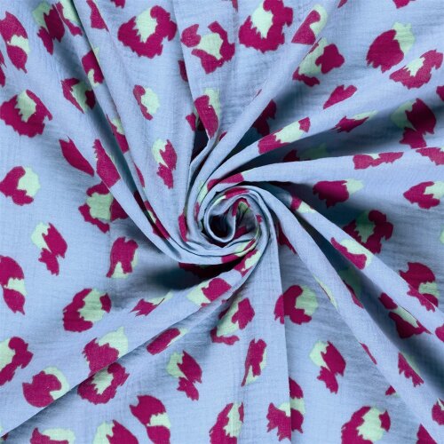 Musselin bunte Leotupefen - eisblau