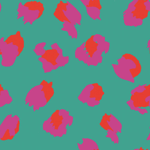 Musselin bunte Leotupfen - smaragdgrün