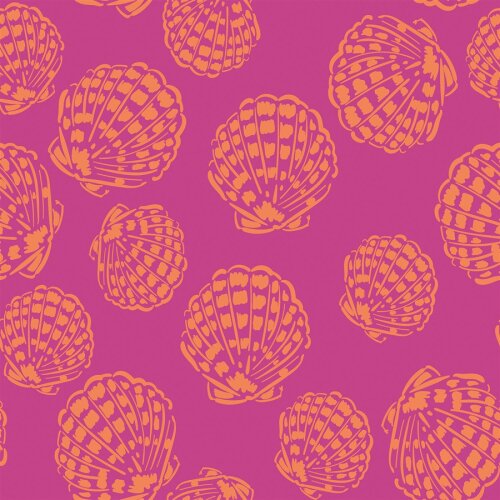 Musselin Muscheln - pink/lachs