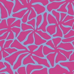 Musselin Blütenformen - eisblau/pink