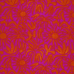 Musselin Sonne & Palmen - pink/koralle