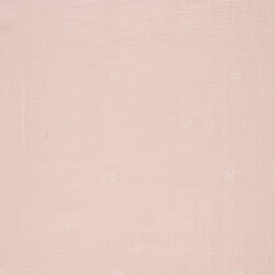 Musselin Bestickte Blümchen - hellrosa