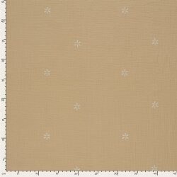 Musselin Bestickte Blümchen - helllachs