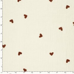 Musselin Bestickte Herzen - creme