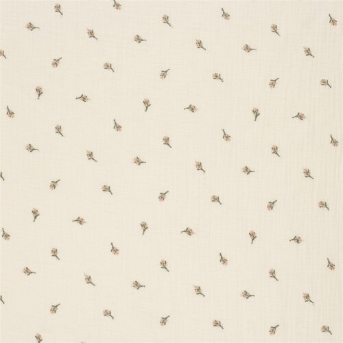 Musselin Bestickte Blütenzweig - creme