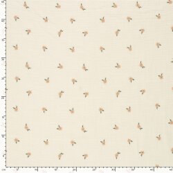 Musselin Bestickte kleine Blüte - creme