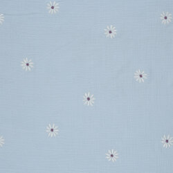Musselin Bestickte Gänseblümchen - hellblau