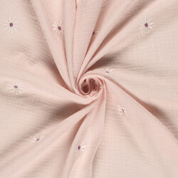 Musselin Bestickte Gänseblümchen - softrosa